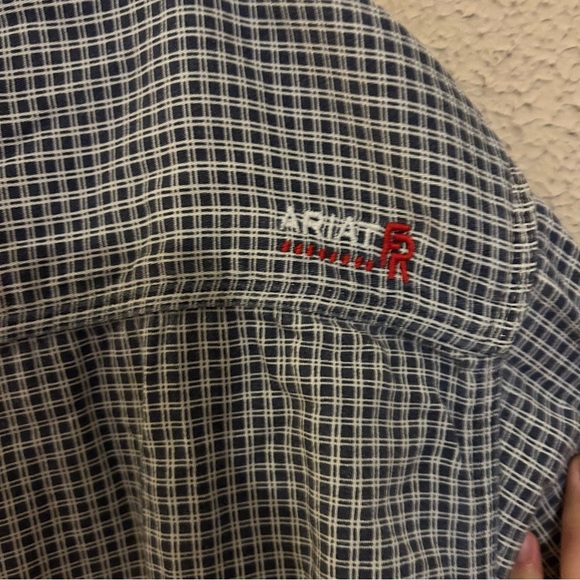 Ariat Flame Resistant Basic Work Shirt Button Up Size XXL Blue Plaid Everyday - Picture 4 of 16